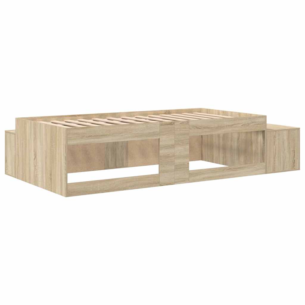 | Opbergbedframe | met opslag Sonoma Eiken 80 cm Bewerkt hout