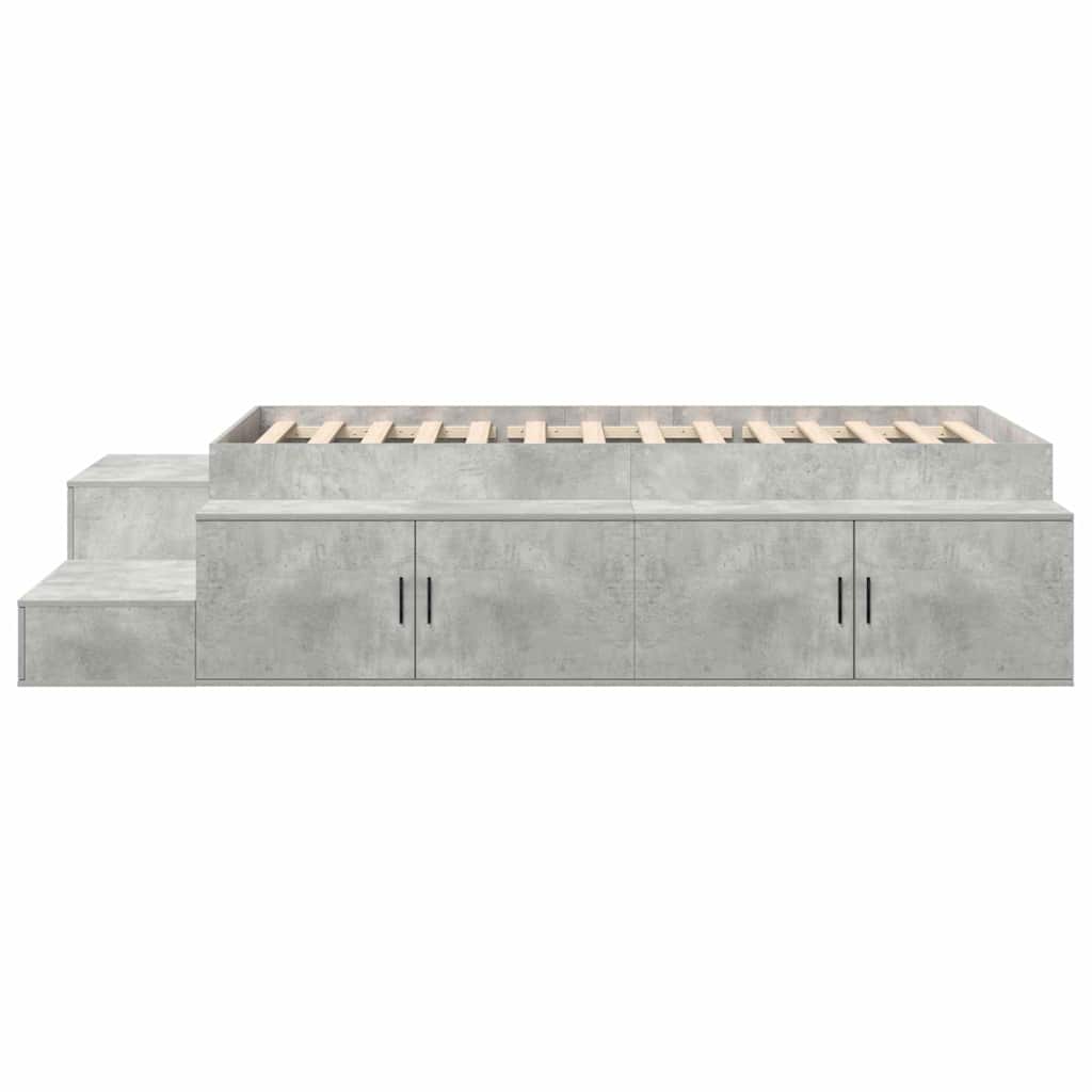 | Opbergbedframe | met opslag Beton Grijs 80 cm Bewerkt hout