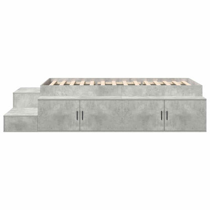 | Opbergbedframe | met opslag Beton Grijs 80 cm Bewerkt hout