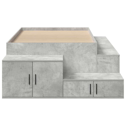 | Opbergbedframe | met opslag Beton Grijs 80 cm Bewerkt hout