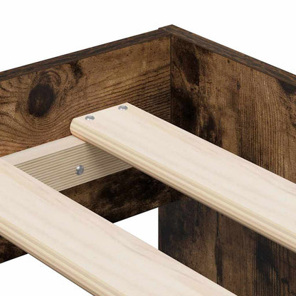 | Opbergbedframe | met opslag Gerookt eiken 80 cm Bewerkt hout