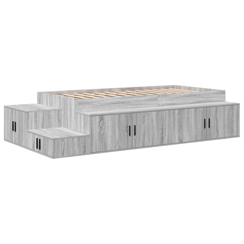 | Opbergbedframe | met opslag Grijs Sonoma 80 cm Bewerkt hout