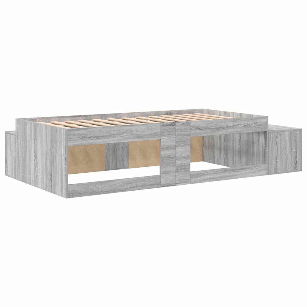 | Opbergbedframe | met opslag Grijs Sonoma 80 cm Bewerkt hout