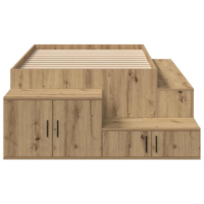| Opbergbedframe | met opslag Artisan Eiken 80 cm Bewerkt hout