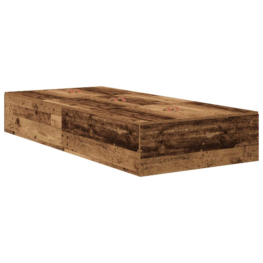 Opbergbedframe met lade met opslag Oud Hout 80 cm Bewerkt hout