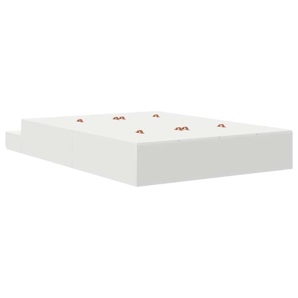 Opbergbedframe met lade met opslag Wit 160 cm Bewerkt hout