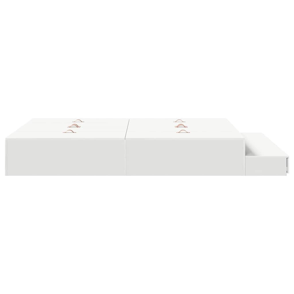 Opbergbedframe met lade met opslag Wit 160 cm Bewerkt hout