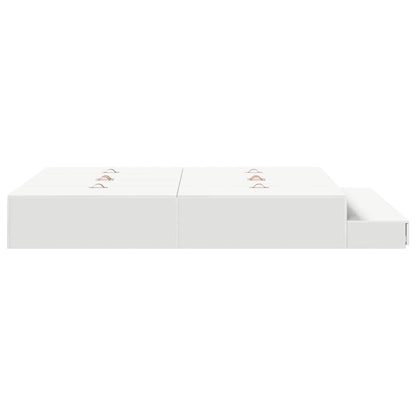Opbergbedframe met lade met opslag Wit 160 cm Bewerkt hout