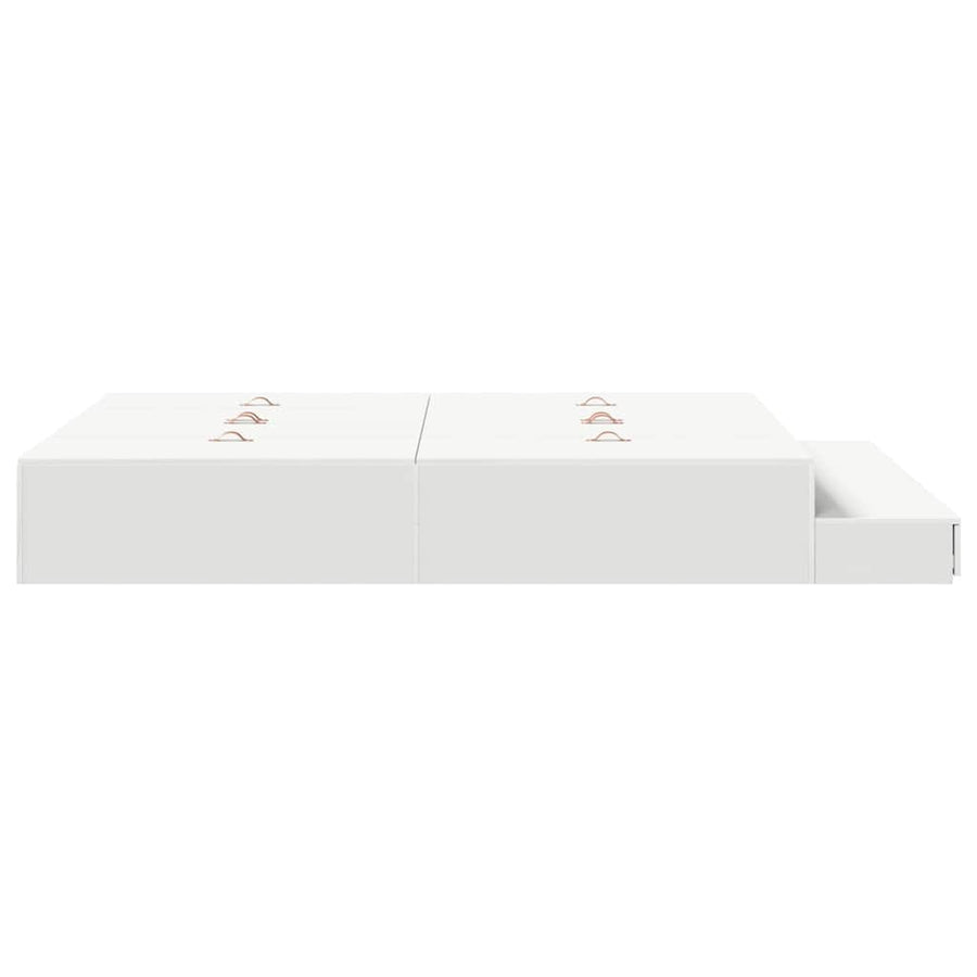 Opbergbedframe met lade met opslag Wit 160 cm Bewerkt hout