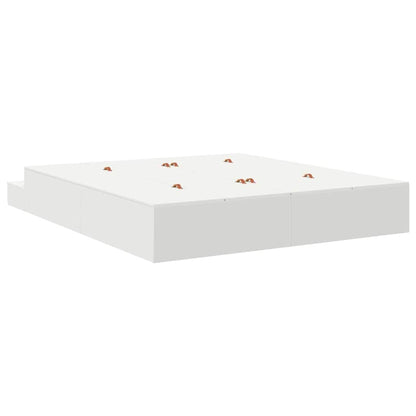 Opbergbedframe met lade met opslag Wit 180 cm Bewerkt hout