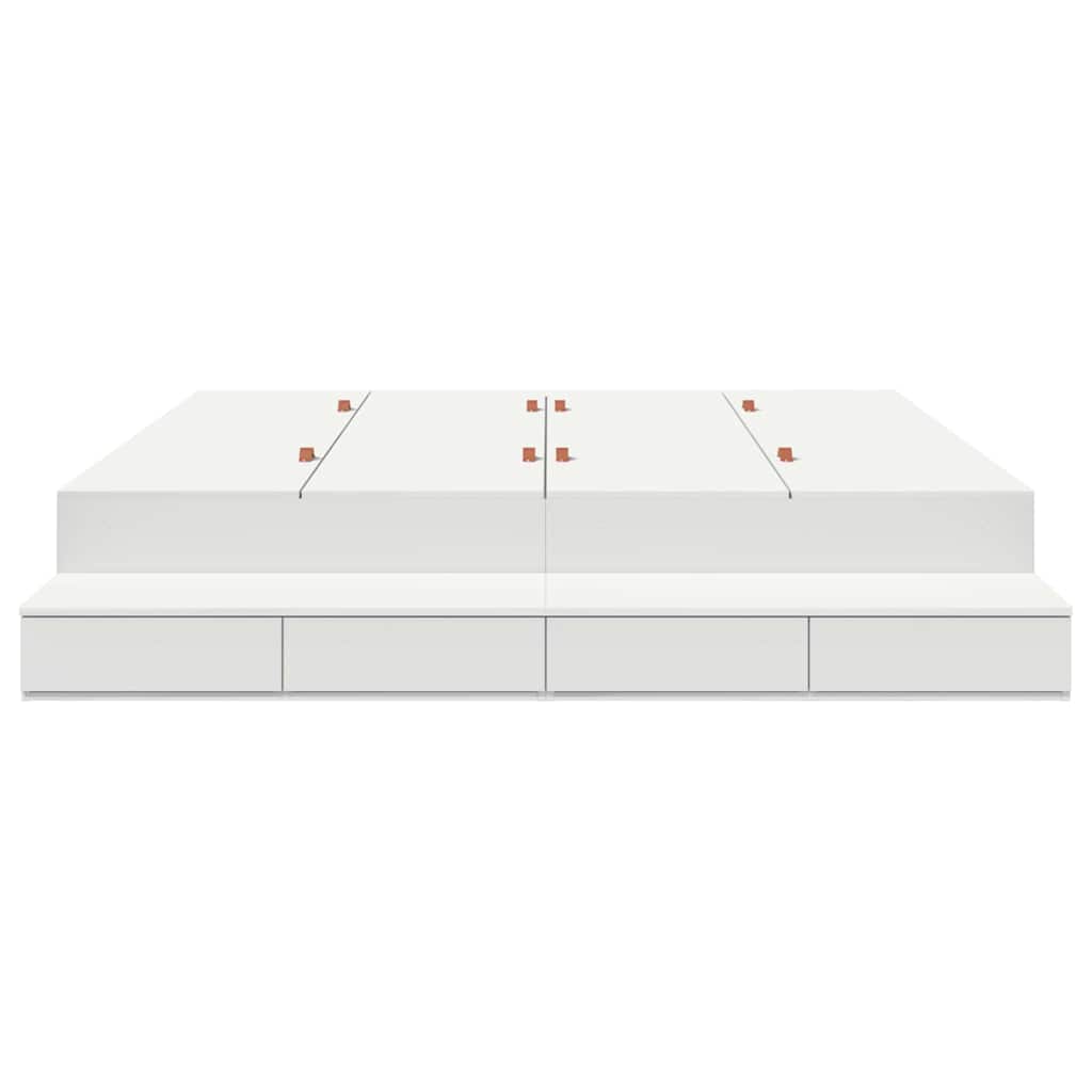 Opbergbedframe met lade met opslag Wit 180 cm Bewerkt hout