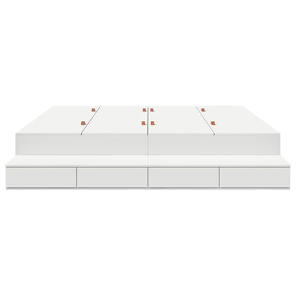Opbergbedframe met lade met opslag Wit 180 cm Bewerkt hout