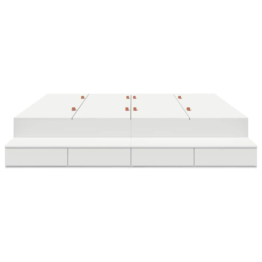 Opbergbedframe met lade met opslag Wit 180 cm Bewerkt hout