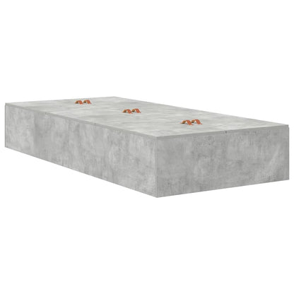 Opbergbedframe met lade Beton Grijs 90 cm Bewerkt hout