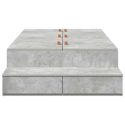 Opbergbedframe met lade Beton Grijs 90 cm Bewerkt hout