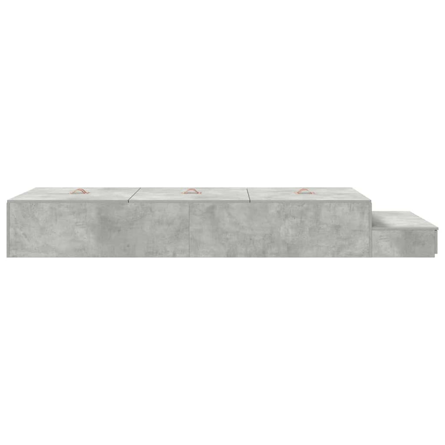 Opbergbedframe met lade Beton Grijs 90 cm Bewerkt hout