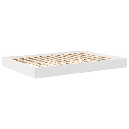 Boekenkast Bed met plank 2 pcs Wit 140 x 200 cm Bewerkt hout