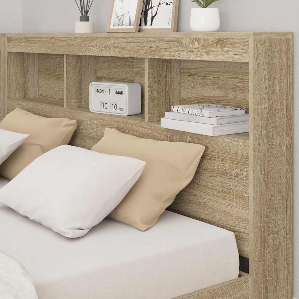 Boekenkast Bed Sonoma eiken 140 x 200 cm Bewerkt hout