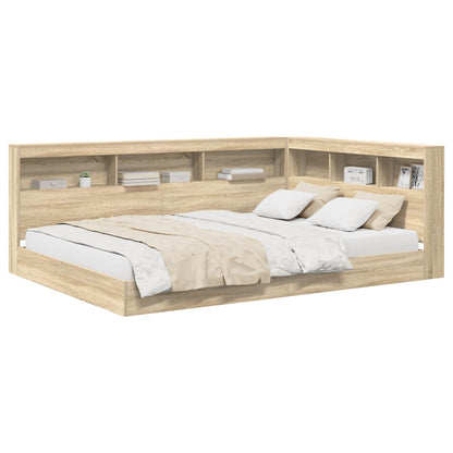 Boekenkast Bed Sonoma eiken 140 x 200 cm Bewerkt hout