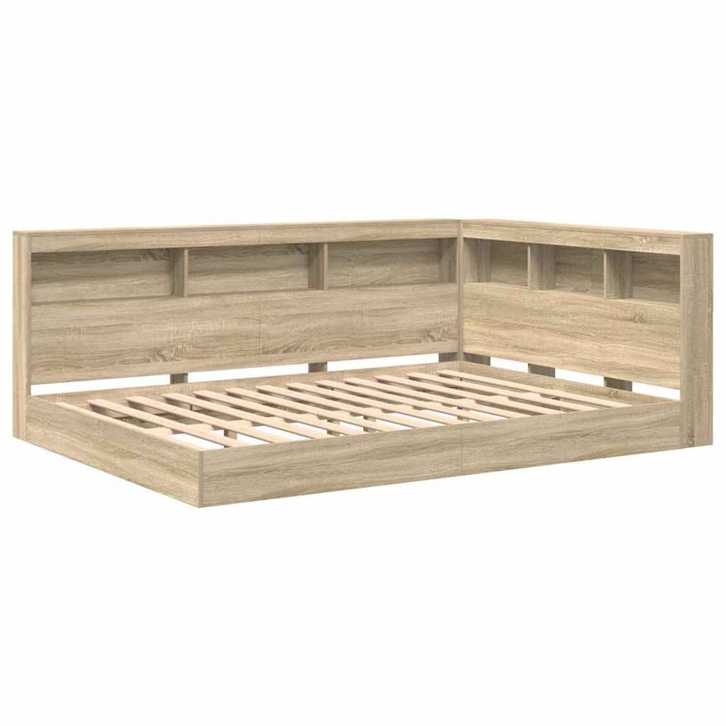 Boekenkast Bed Sonoma eiken 140 x 200 cm Bewerkt hout