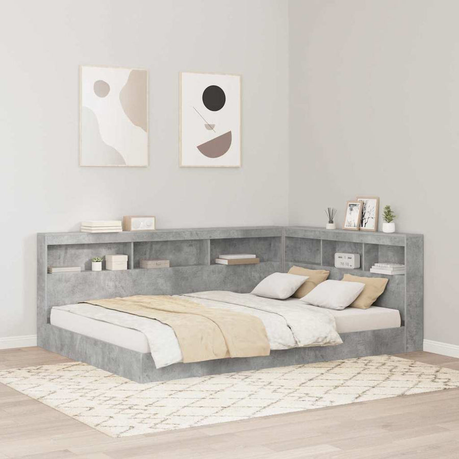 Boekenkast Bed Met Opslag Bewerkt Hout 140 x 200 cm
