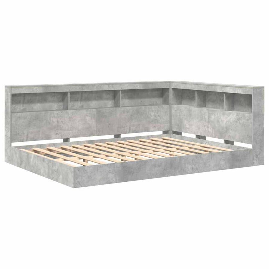 Boekenkast Bed Met Opslag Bewerkt Hout 140 x 200 cm