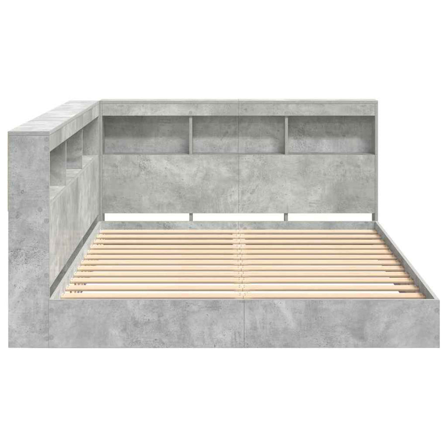 Boekenkast Bed Met Opslag Bewerkt Hout 140 x 200 cm