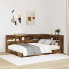 Boekenkast bed gerookt eiken 140x200 cm