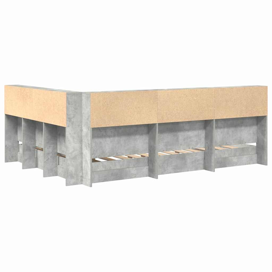 Boekenkast Bed Met Opslag Bewerkt Hout 160 x 200 cm
