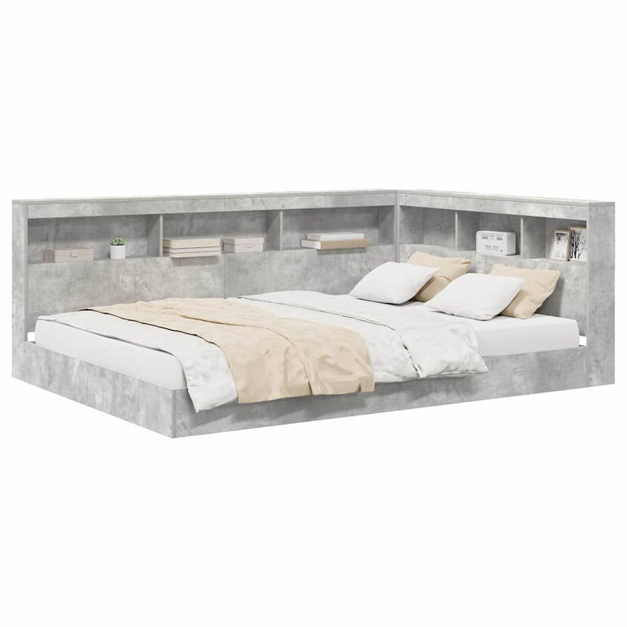 Boekenkast Bed Met Opslag Bewerkt Hout 160 x 200 cm