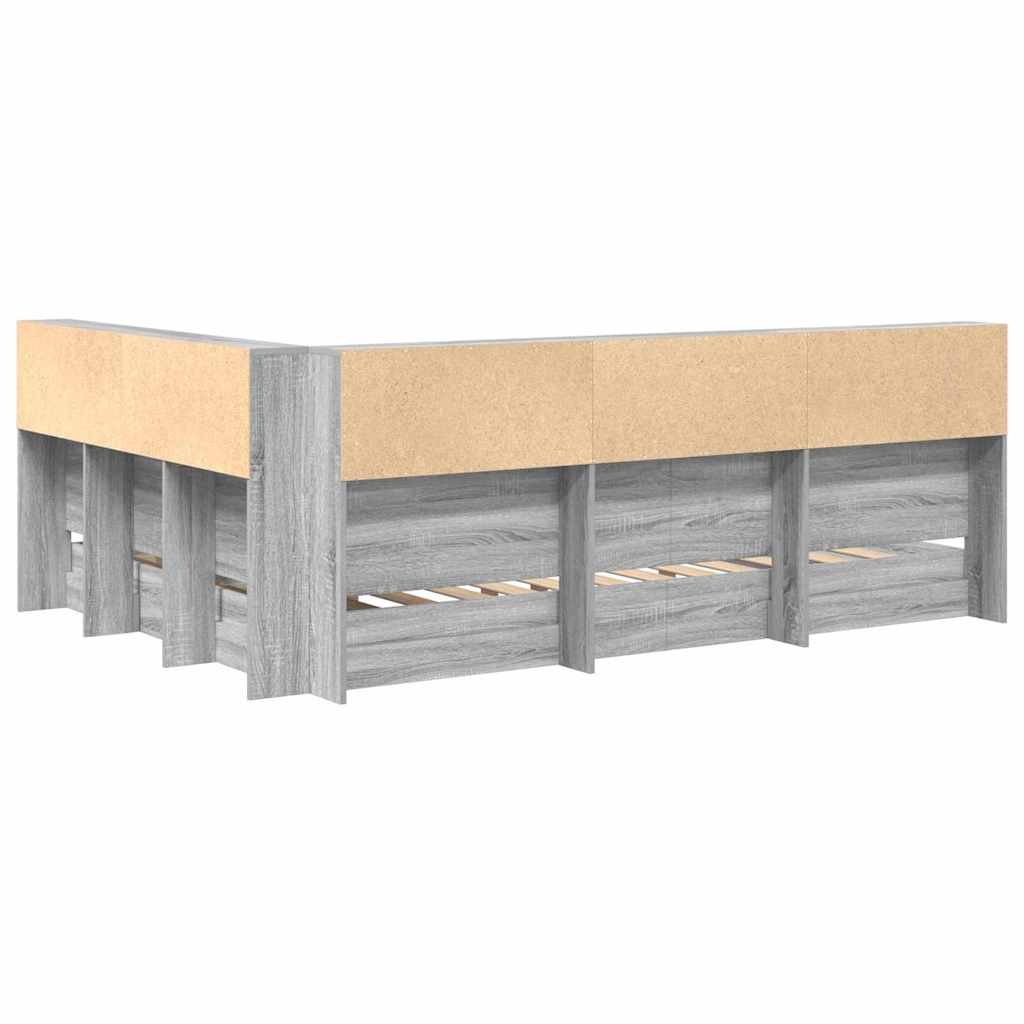 Boekenkast Bed Bewerkt Hout 160 x 200 cm