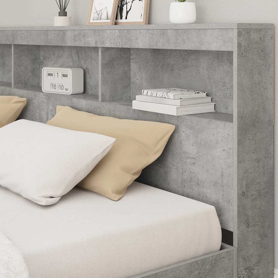 Boekenkast Bed Met Opslag Bewerkt Hout 180 x 200 cm