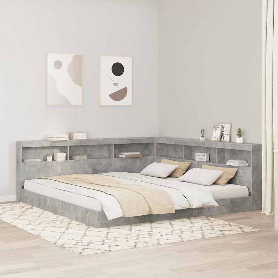 Boekenkast Bed Met Opslag Bewerkt Hout 180 x 200 cm
