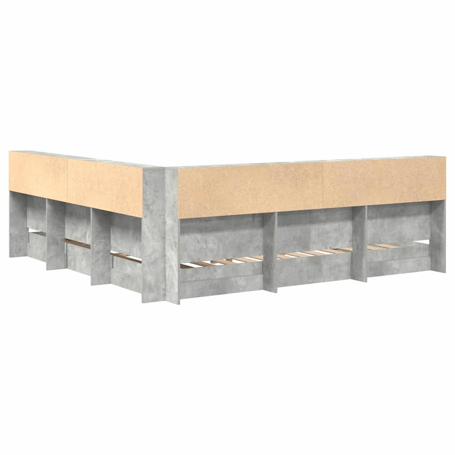 Boekenkast Bed Met Opslag Bewerkt Hout 180 x 200 cm