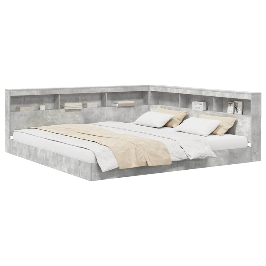 Boekenkast Bed Met Opslag Bewerkt Hout 180 x 200 cm