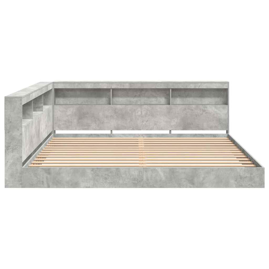 Boekenkast Bed Met Opslag Bewerkt Hout 180 x 200 cm