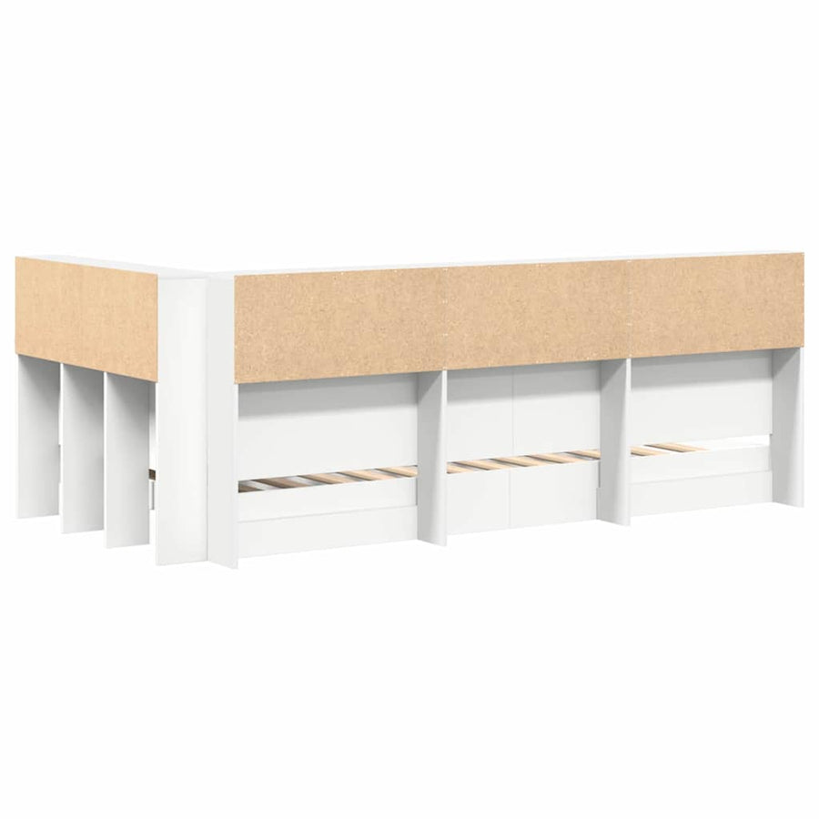 Boekenkast Bed Met Hoofdeinde Bewerkt Hout 90 x 190 cm