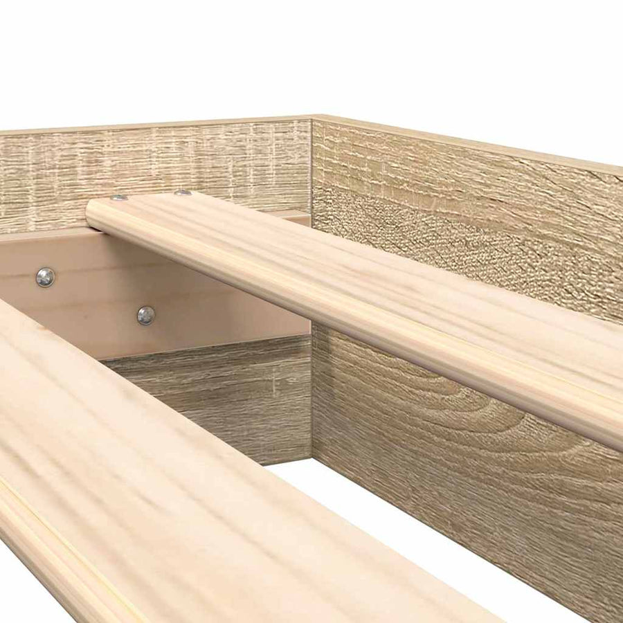 Boekenkast Bed Met Opslag Sonoma Eiken 75 X 190 Cm Bewerkt Hout