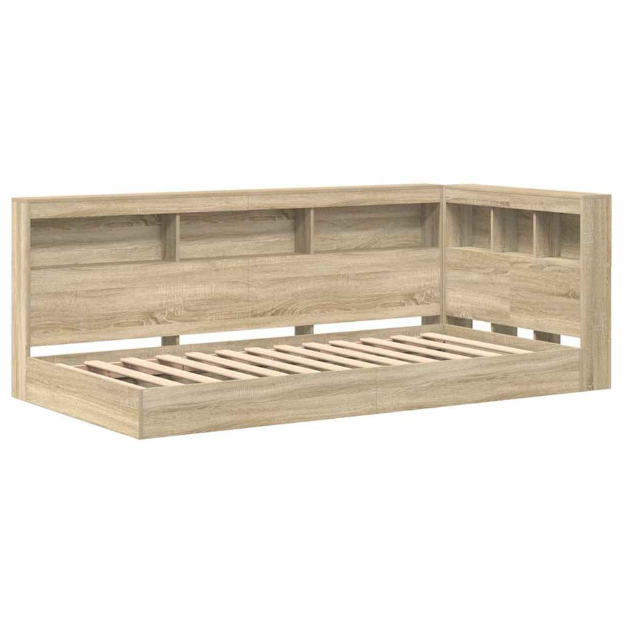 Boekenkast Bed Met Opslag Sonoma Eiken 75 X 190 Cm Bewerkt Hout