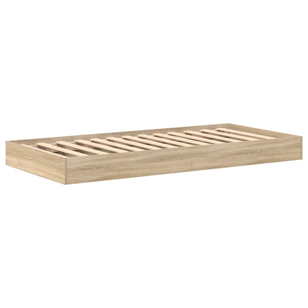 Boekenkast Bed Met Opslag Sonoma Eiken 75 X 190 Cm Bewerkt Hout