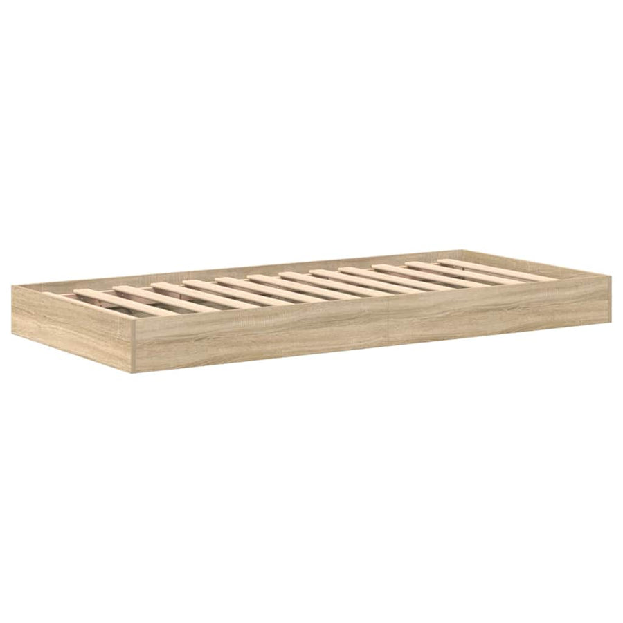 Boekenkast Bed Met Opslag Sonoma Eiken 75 X 190 Cm Bewerkt Hout