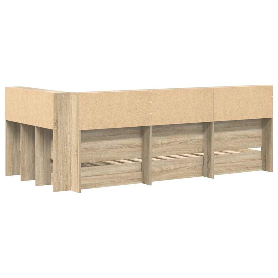 Boekenkast Bed Met Opslag Sonoma Eiken 75 X 190 Cm Bewerkt Hout