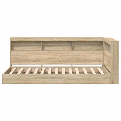 Boekenkast Bed Met Opslag Sonoma Eiken 75 X 190 Cm Bewerkt Hout
