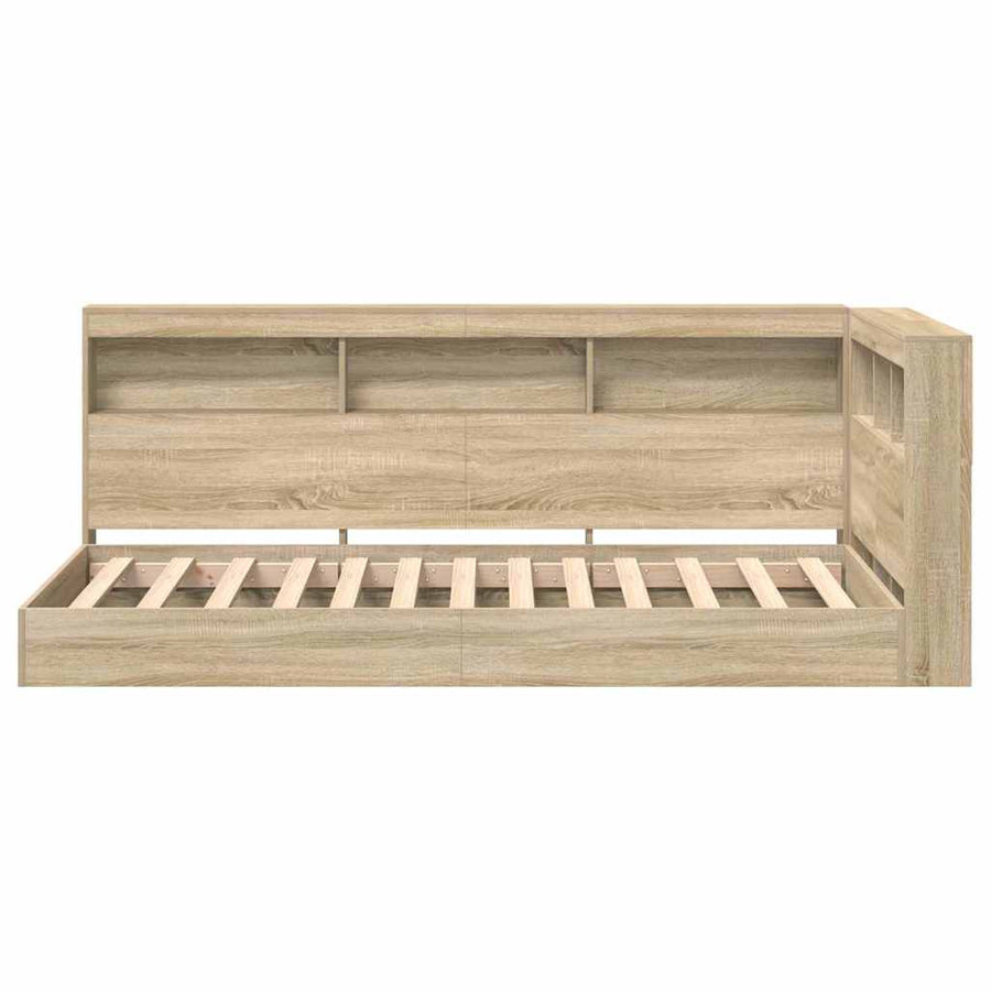 Boekenkast Bed Met Opslag Sonoma Eiken 75 X 190 Cm Bewerkt Hout