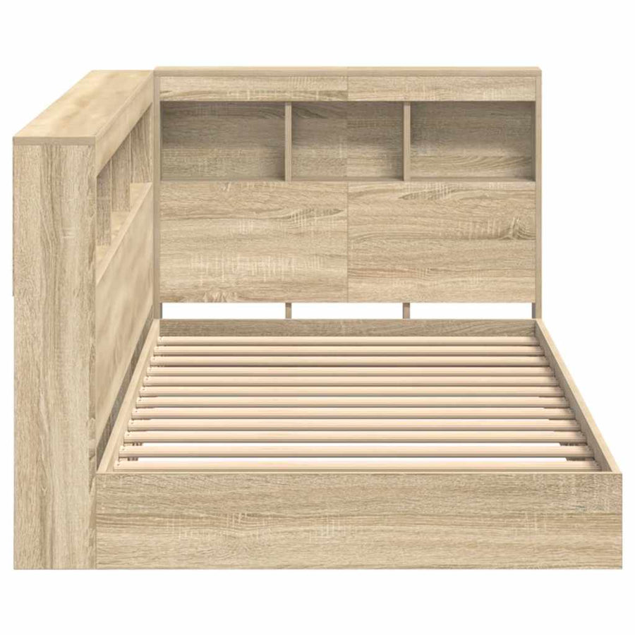 Boekenkast Bed Met Opslag Sonoma Eiken 75 X 190 Cm Bewerkt Hout