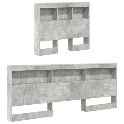 Boekenkast Bed Met Opslag Beton Grijs Bewerkt Hout 75 x 190 cm