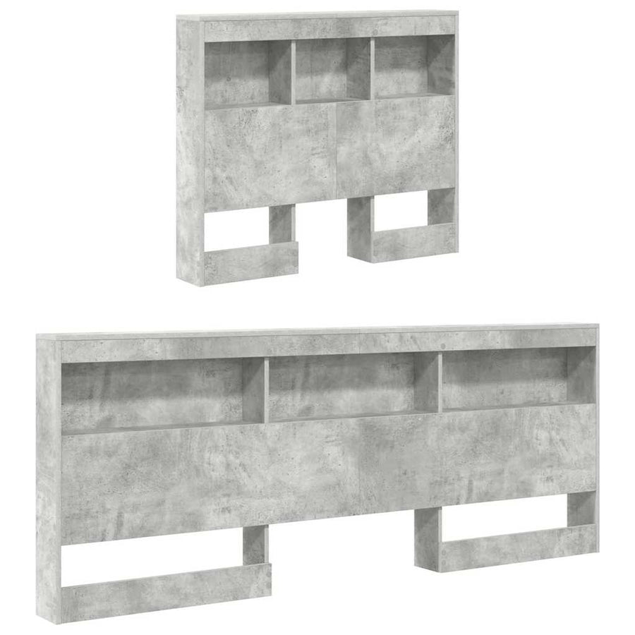 Boekenkast Bed Met Opslag Beton Grijs Bewerkt Hout 75 x 190 cm
