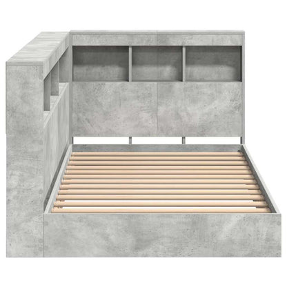 Boekenkast Bed Met Opslag Beton Grijs Bewerkt Hout 75 x 190 cm
