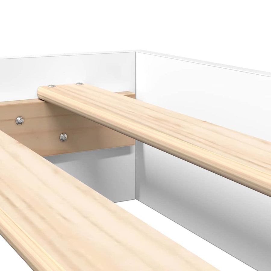 Boekenkast Bed met hoofdeinde Wit 135 x 190 cm Bewerkt hout
