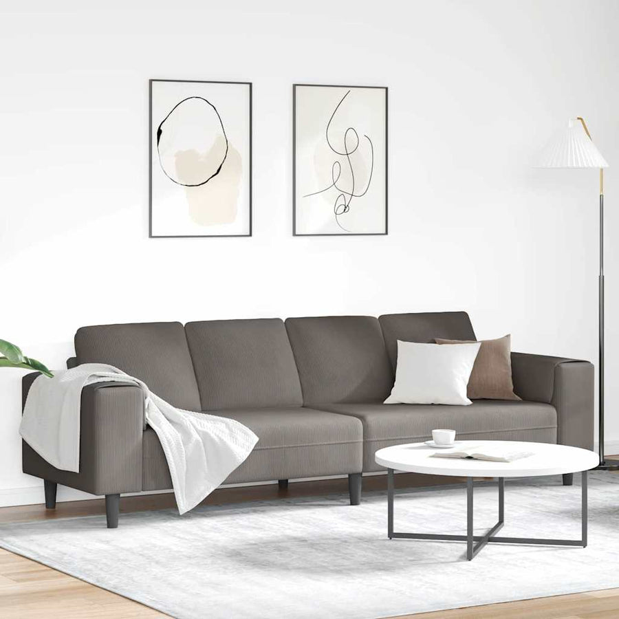 Stoffen Bank met kussen Lichtgrijs 208 cm Katoenen stof